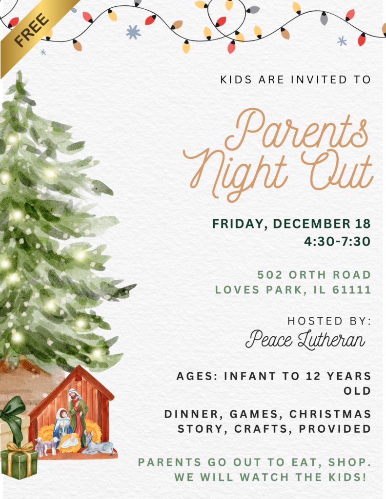 Gives information about Parents Night Out